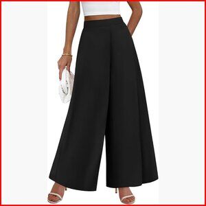 Wide Leg High Waisted Palazzo Pants Business Casual Trousers with Pockets